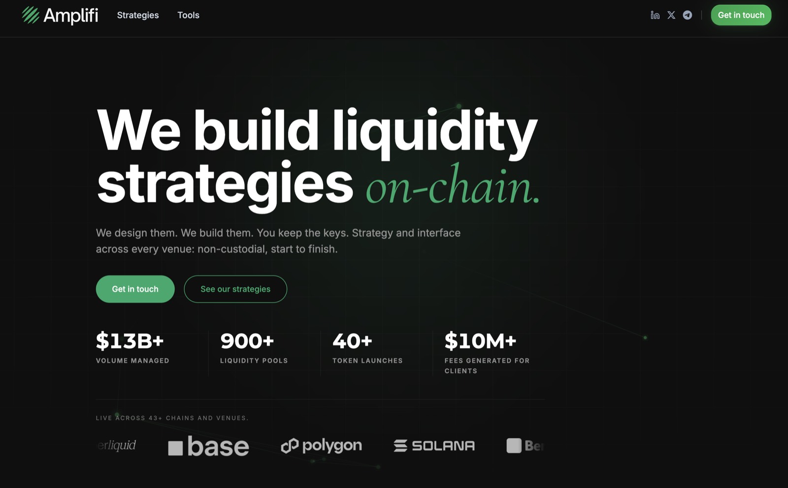 Amplifi Liquidity landing page