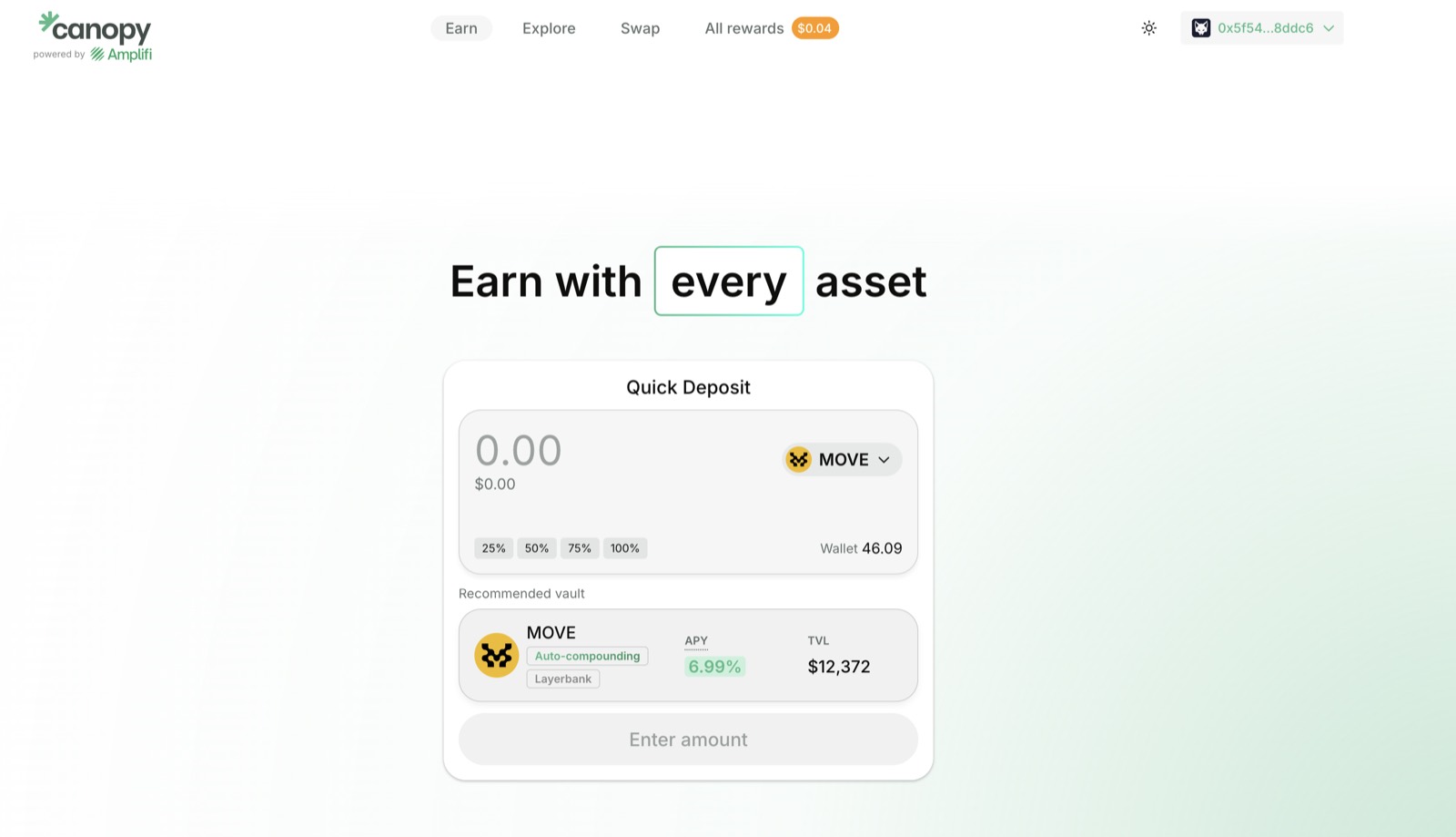 Canopy liquidity hub